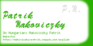 patrik makoviczky business card